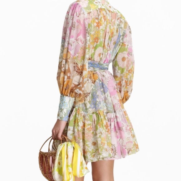 🎀 RUFFLE DRESS BOHO CHIC PASTEL MINI FLORAL FLOWER BOHEMIAN LAYER PRETTY CUTE - Picture 6 of 15